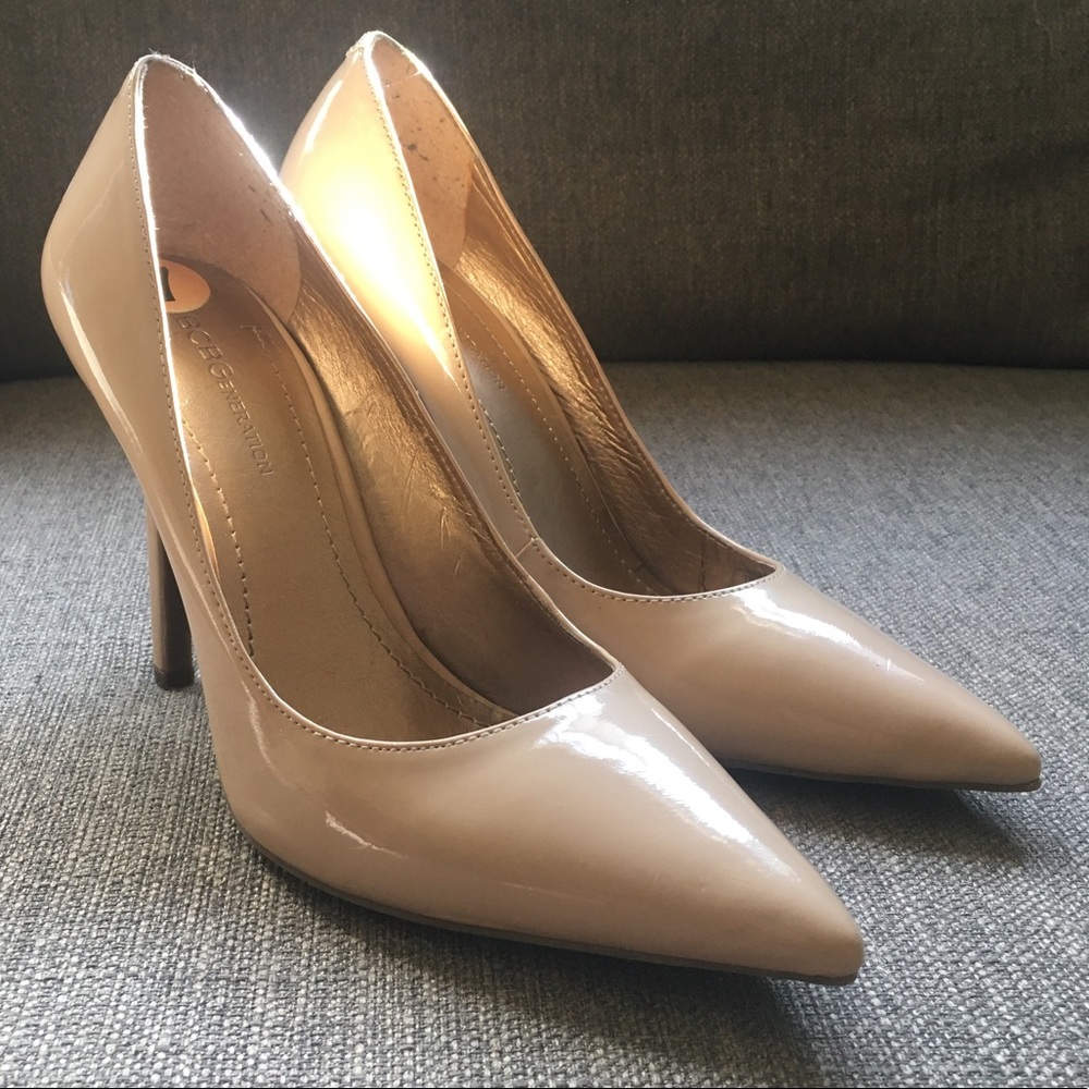 BCBGENERATION Patent Leather Nude Pumps